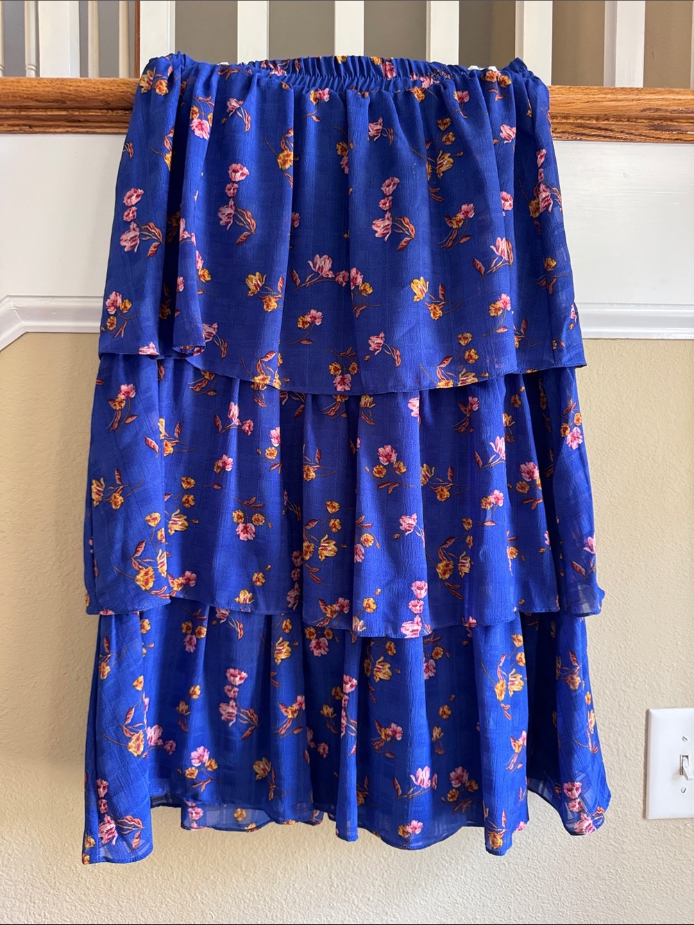Draper James Royal Blue Floral Tiered Skirt